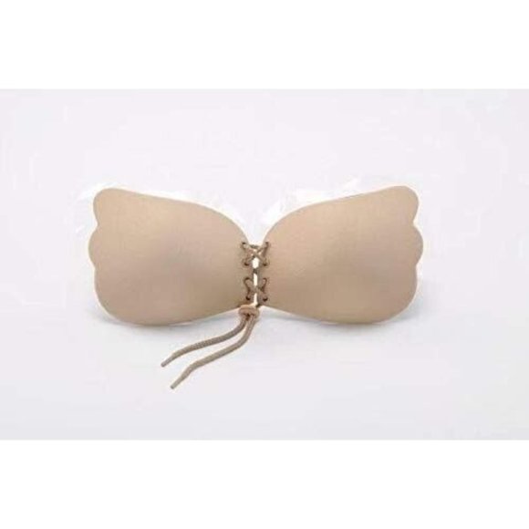 Women's Self-Adhesive Invisible Bra White/Beige Strapless Backless Push Up Bra B - Picture 11 of 14